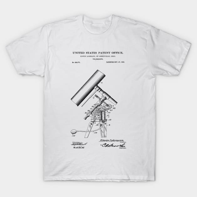 Telescope Patent Black T-Shirt by Luve